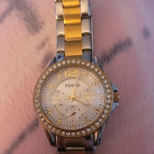 Fossil Women's Two-Tone Crystal Watch